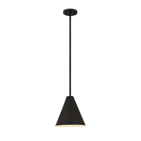 Z-Lite Eaton 1 Light Pendant, Matte Black 6011P12-MB